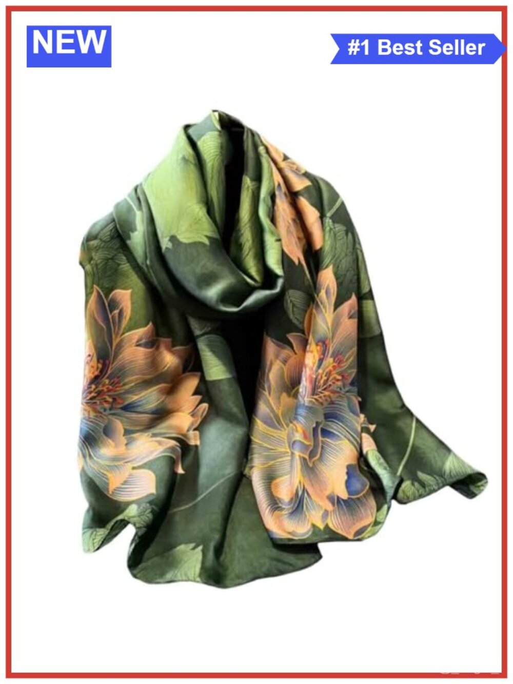 Floral Long Fashion Scarf Women Dressy Polyester Shawl